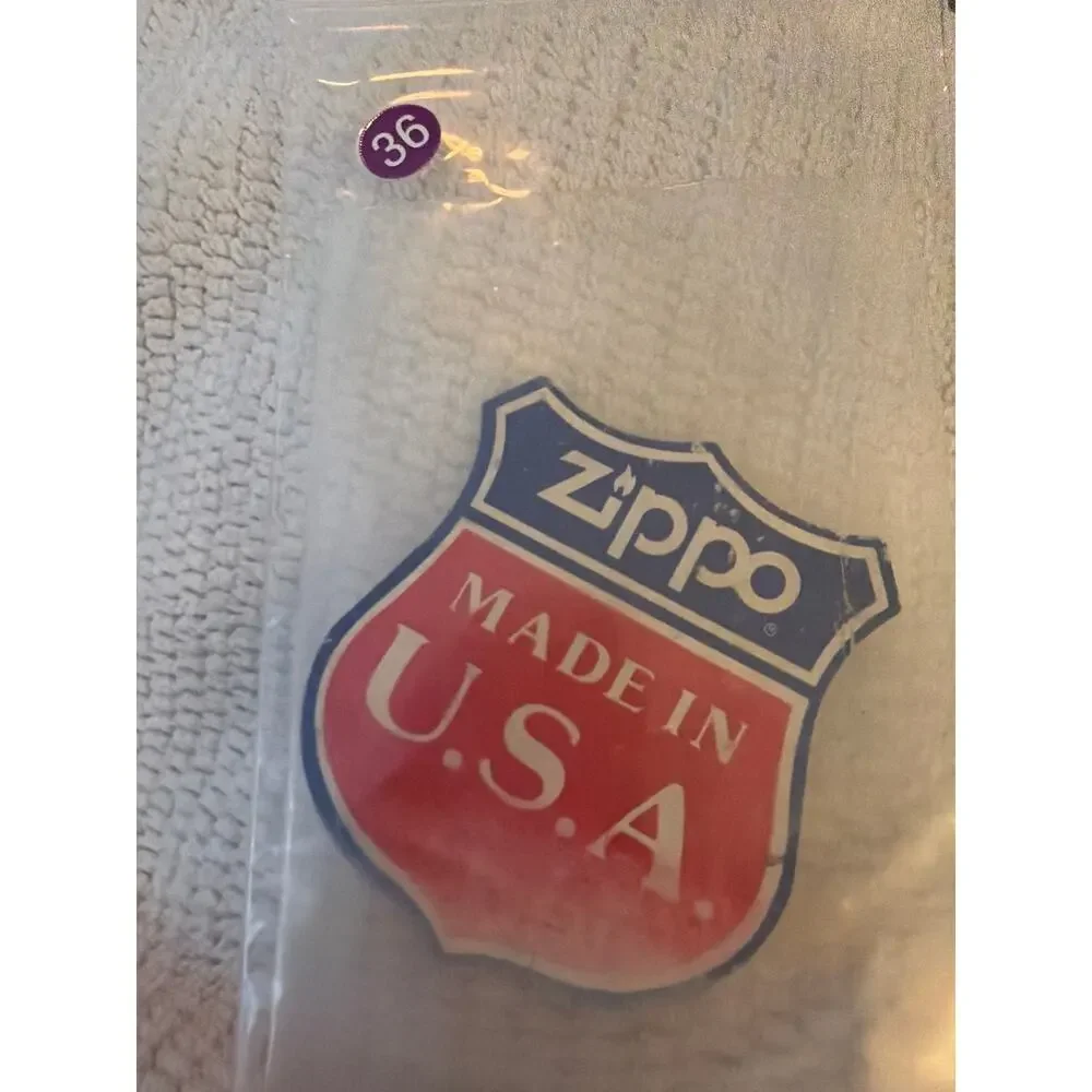 Vintage Zippo Made in USA Shield Decal Sticker Original Red White Blue 2.5